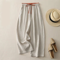 Caroline Linen Blend Pant in Apricot