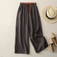 Caroline Linen Blend Pant in Slate Gray
