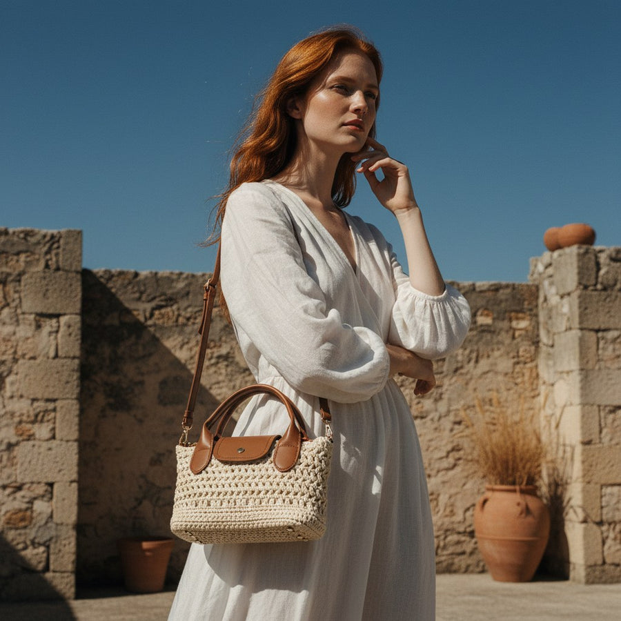 Carolyn Crochet Bag in Khaki