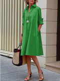 Carveth Women's Linen Summer Dress Shirt Style