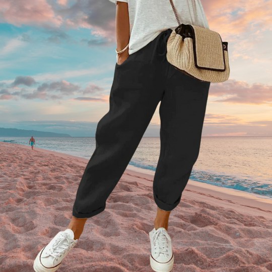 Casper Casual Trousers in Black