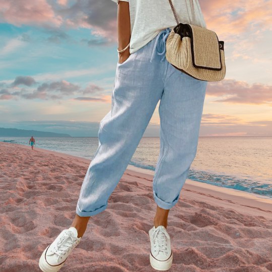Casper Casual Trousers in Blue
