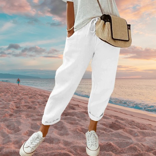 Casper Casual Trousers in White