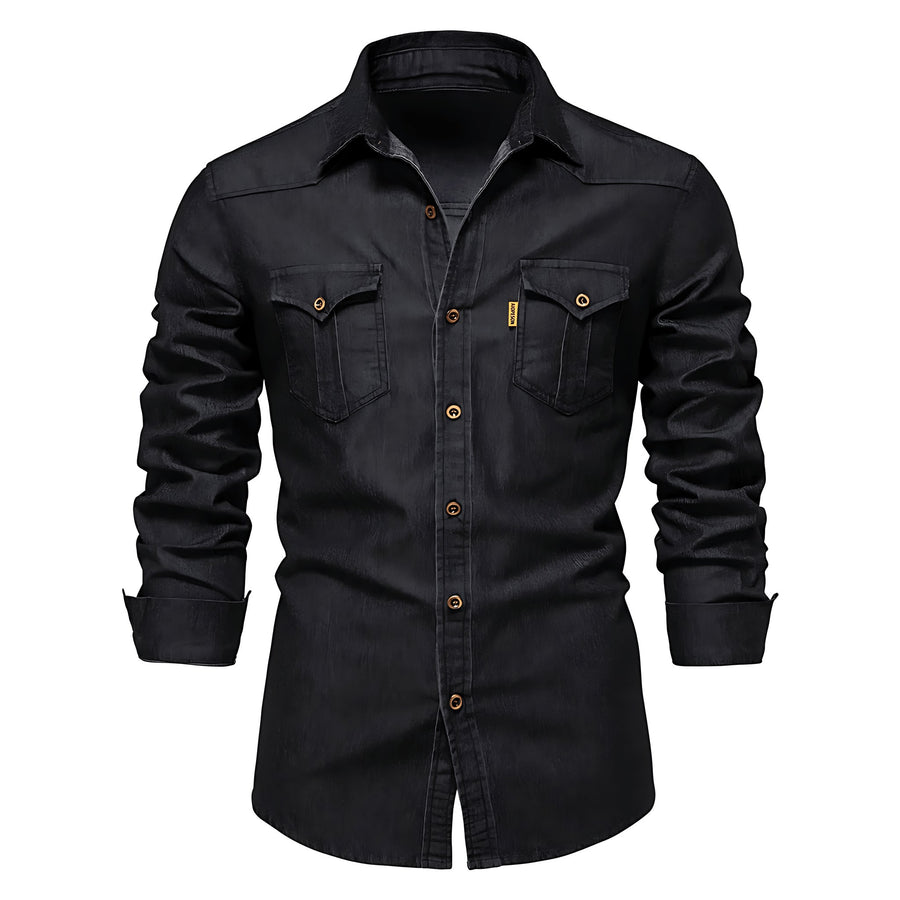 Casper Denim Shirt in Black