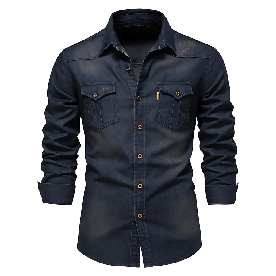 Casper Denim Shirt in Navy