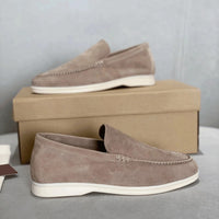 Casper Leather Moccasins in Beige