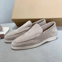 Casper Leather Moccasins in Grey
