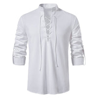 Casper Linen Shirt with Stand Collar