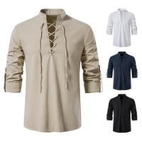 Casper Linen Shirt with Stand Collar
