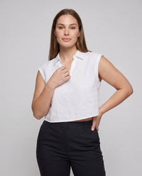 Cassia Airy Linen Top