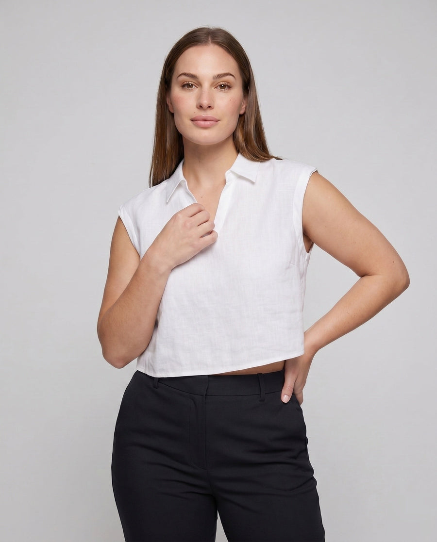 Cassia Airy Linen Top