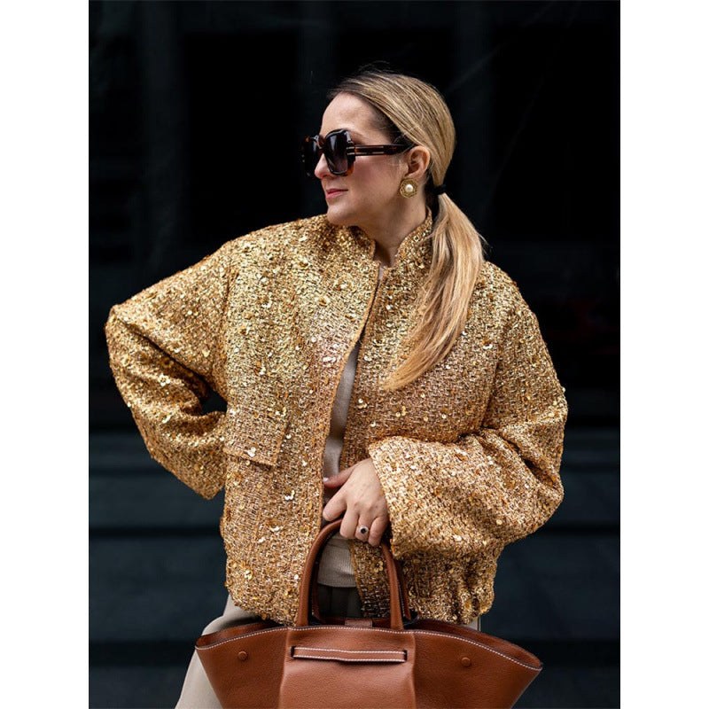 Cassia Casual Jacket in Gold