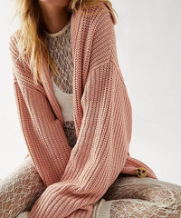 Cassia Casual Knit Cardigan in Pink