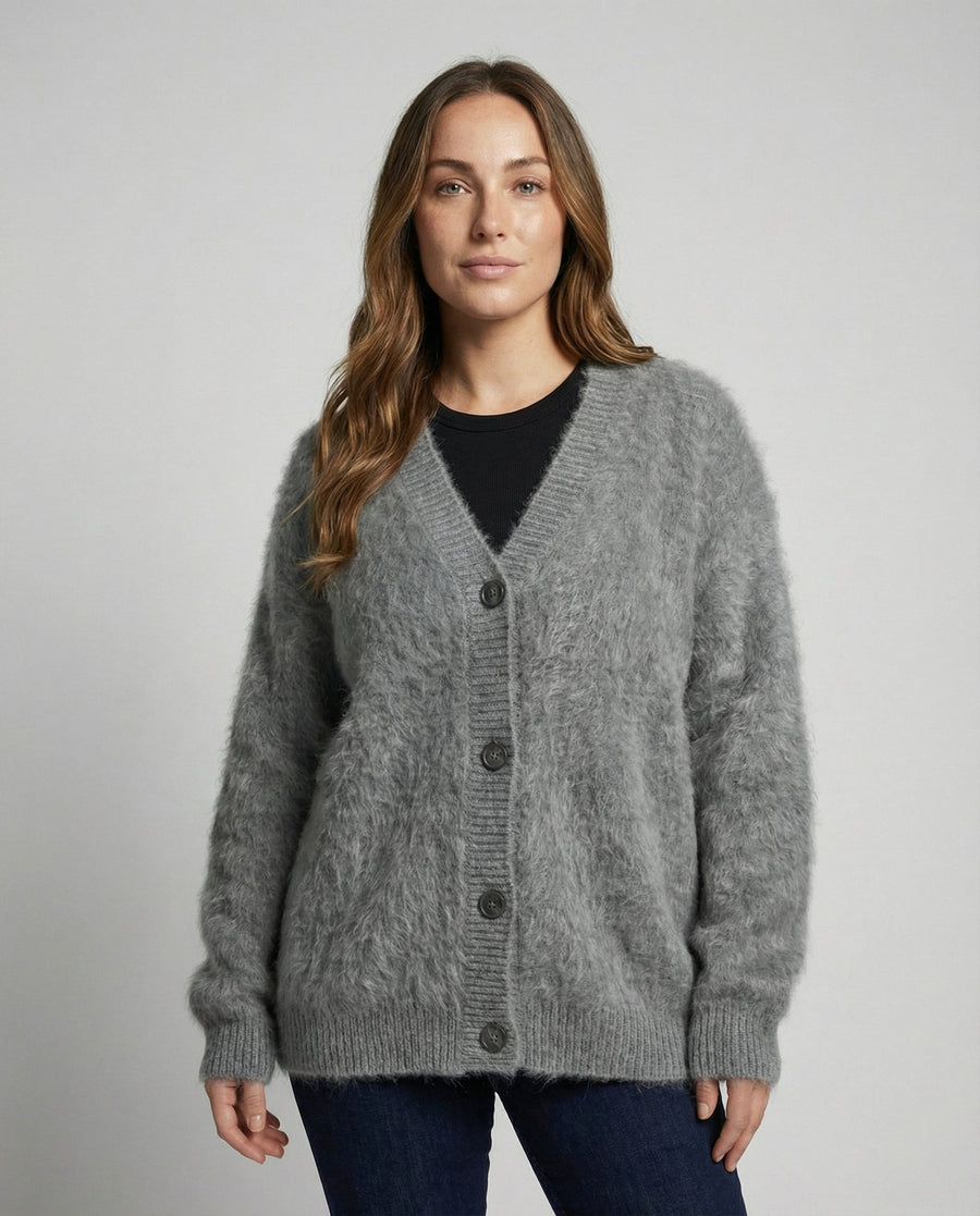 Cassia Knit Cardigan in Dark Grey