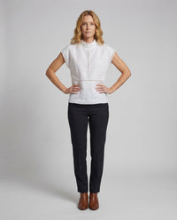 Cassia Linen Top with Stand Collar