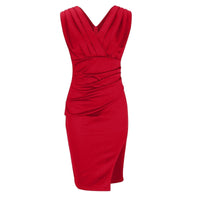 Cassia Women's V-Neck Sleeveless Fitted Dress in Green