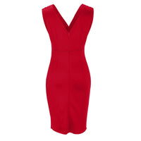 Cassia Women's V-Neck Sleeveless Fitted Dress in Green