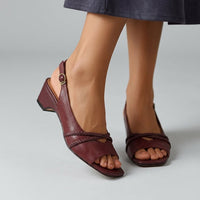 Cassie Braided Slingback Sandal in Cabernet