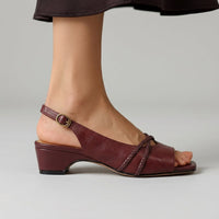 Cassie Braided Slingback Sandal in Cabernet