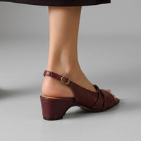 Cassie Braided Slingback Sandal in Cabernet