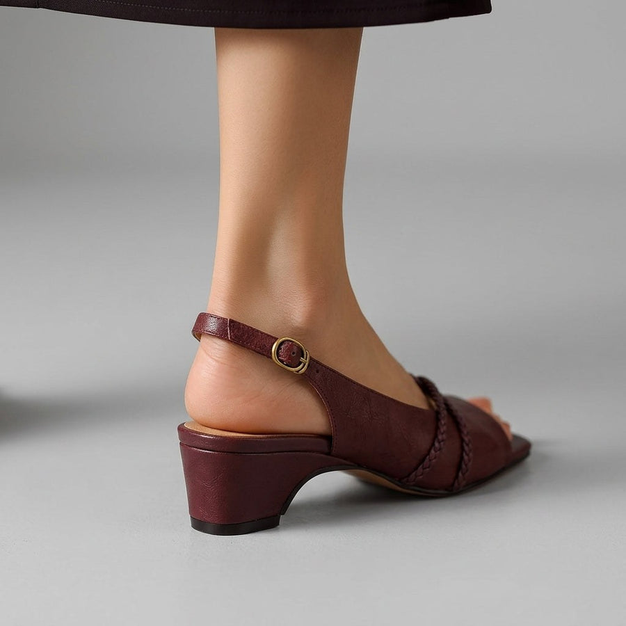 Cassie Braided Slingback Sandal in Cabernet