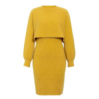 Catalina Casual Knit Dress in Yellow