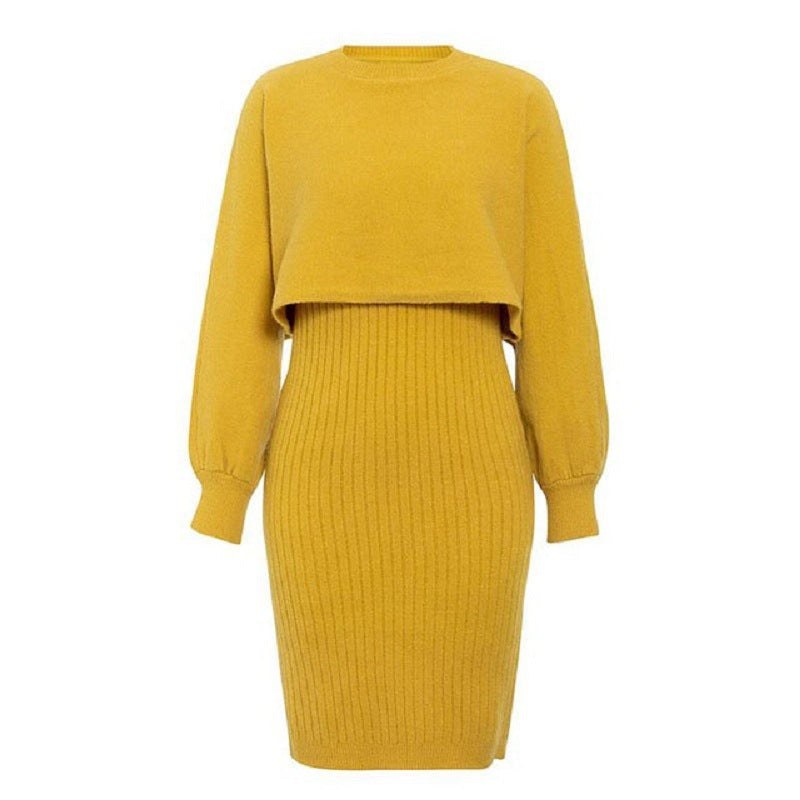 Catalina Casual Knit Dress in Yellow