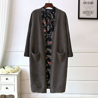 Catalina Comfortable Knit Cardigan with Pockets in Dark Grey