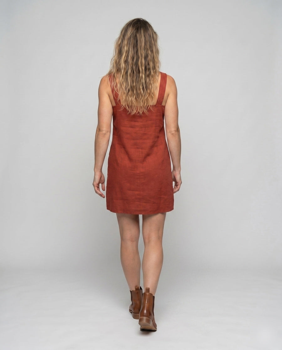 Catalina Elegant Linen Wrap Dress