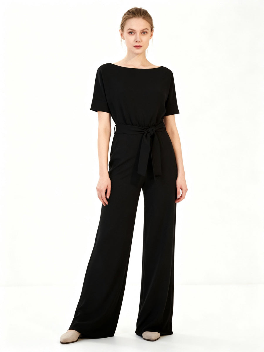Catalina Knit Jumpsuit in Black