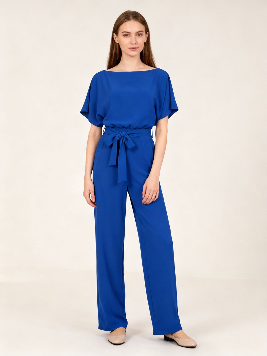 Catalina Knit Jumpsuit in Blue