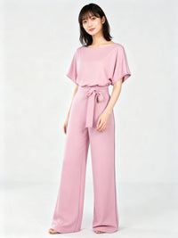 Catalina Knit Jumpsuit in Pink