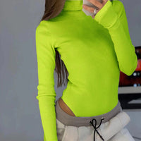 Catalina Top with Long Sleeve in Neon Green