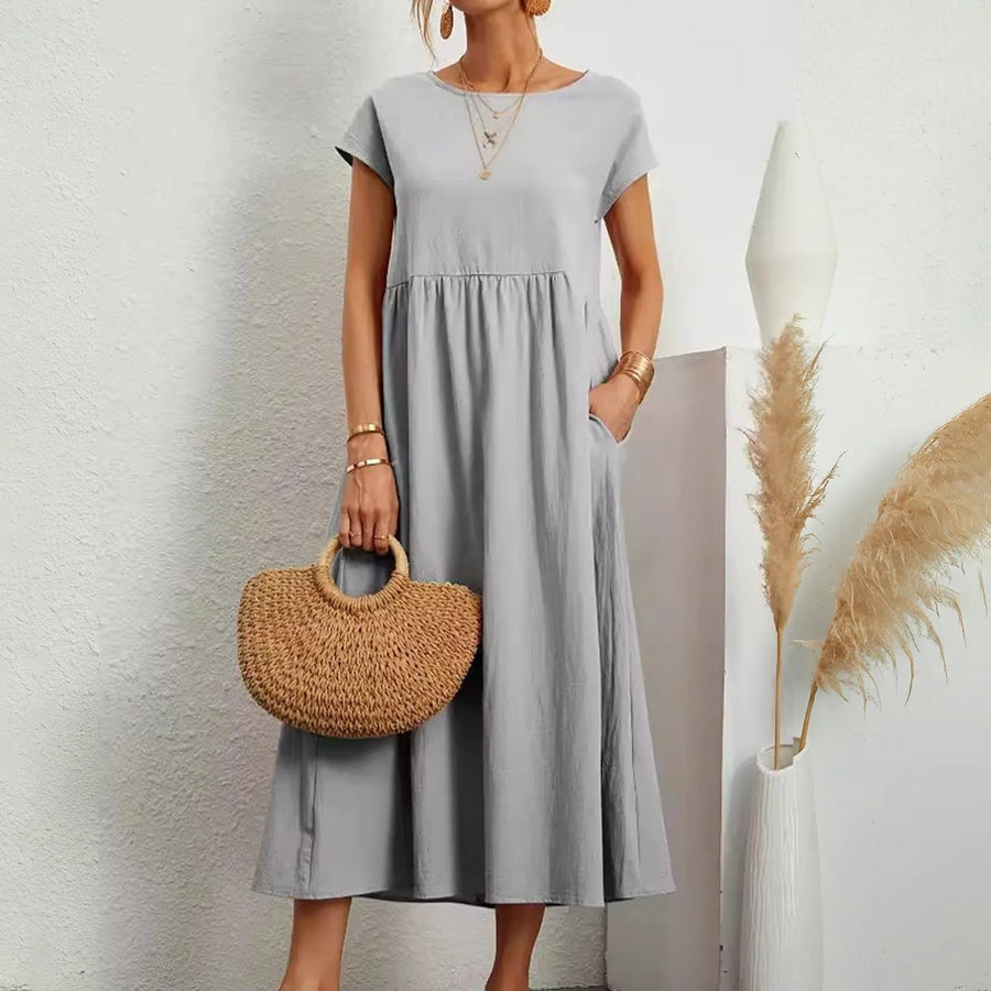 Catherine Essential Elegant Dress in Light Grey