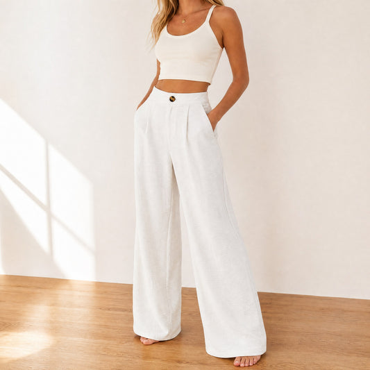 Cavendish Women's Wide Leg High Waist Trousers