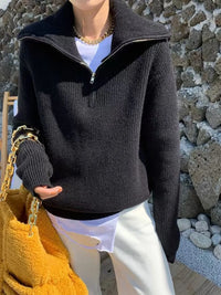 Half Zip Long Sleeve Sweater