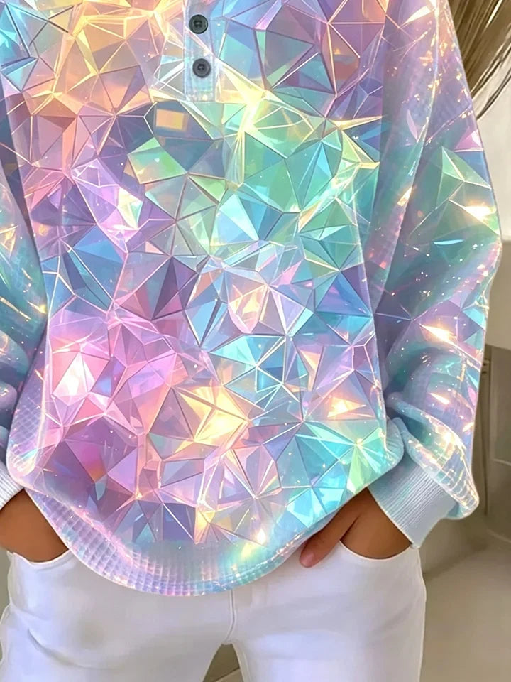 Casual Abstract Crew Neck Long Sleeve Sweatshirt