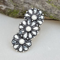 Turquoise Triple Flower Ring