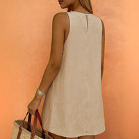 Cecilia Elegant Linen Dress with Sleeveless