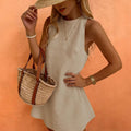 Cecilia Elegant Linen Dress with Sleeveless