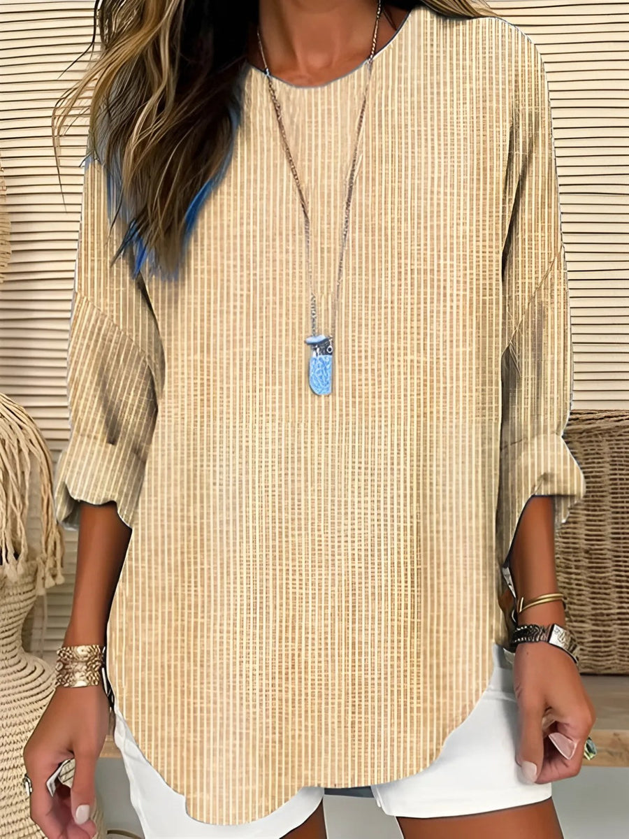 Cecilia™ Trendy Striped Blouse in Yellow