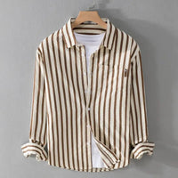 Cedric Blouse with Striped in Khaki