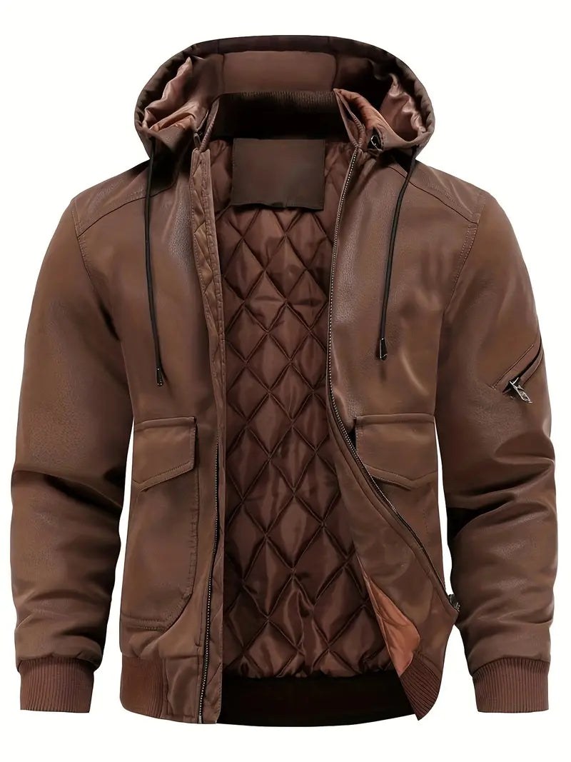 Cedric Jacket with Hood in Brown