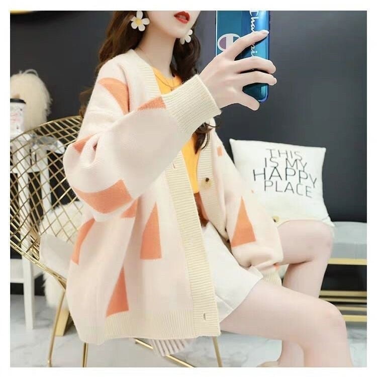 Celeste Casual Knit Cardigan in Beige