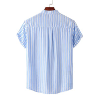 Celeste Casual Shirt with Stand Collar and Short Sleeve in Multicolor