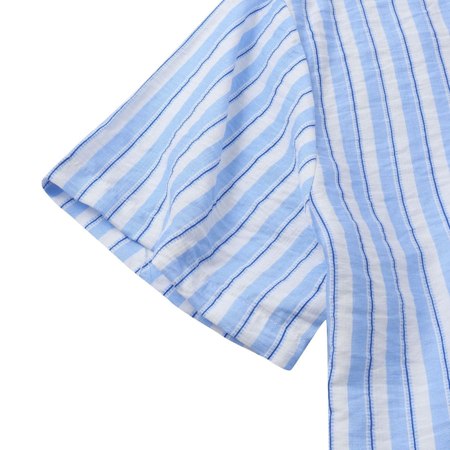 Celeste Casual Shirt with Stand Collar and Short Sleeve in Multicolor