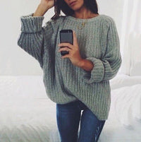 Celeste Knit Sweater with Oversized in Dark Grey