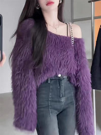 Celeste Relaxed Sweater in Purple