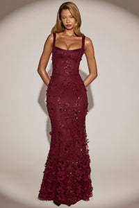 Celestine Appliqué Corset Gown in Blush