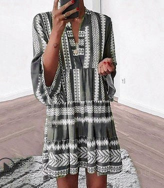 Celia Casual Wrap Dress in Green